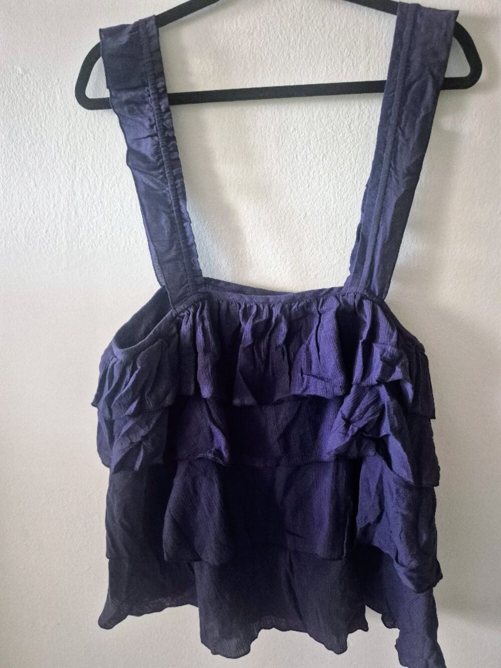 Great Plains Purple Ruffle Tiered Tank Top Medium